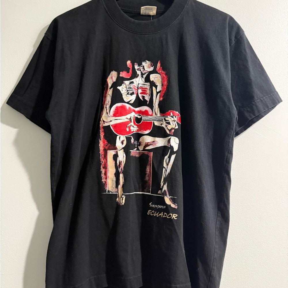 90s Oswaldo Guayasamin “Ecuador” Black Graphic T-Shirt